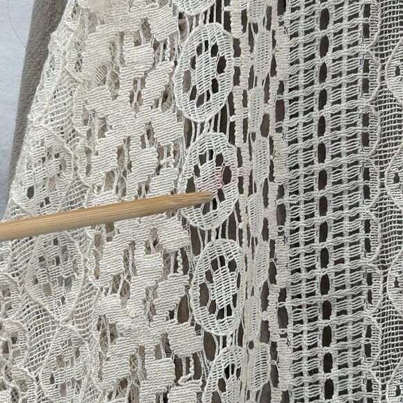 Oddy 100% Cotton‎ Skirt Beige Lace Accent Womens Medium Boutique Boho Tea Length - Picture 11 of 12